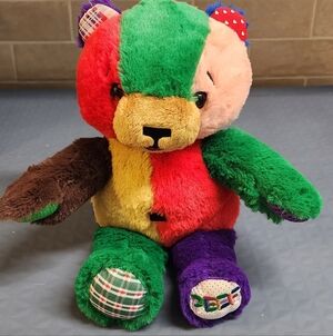 Vtg PEEF 1995 Magic Christmas Bear Tristan Publishing Inc multicolor patchwork